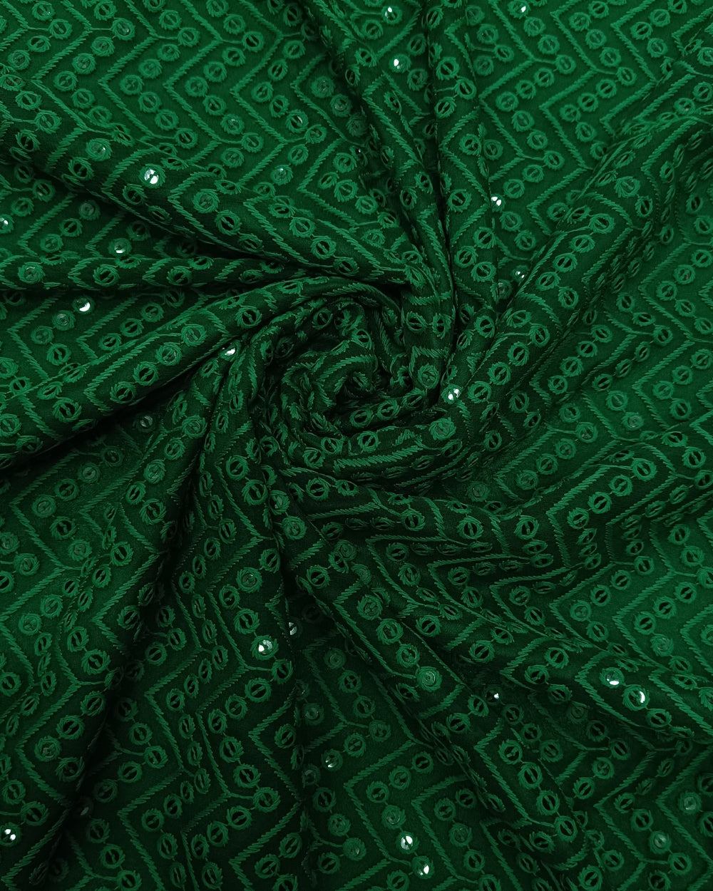 Georgette Work Chikankari Green Colour 44 inches width