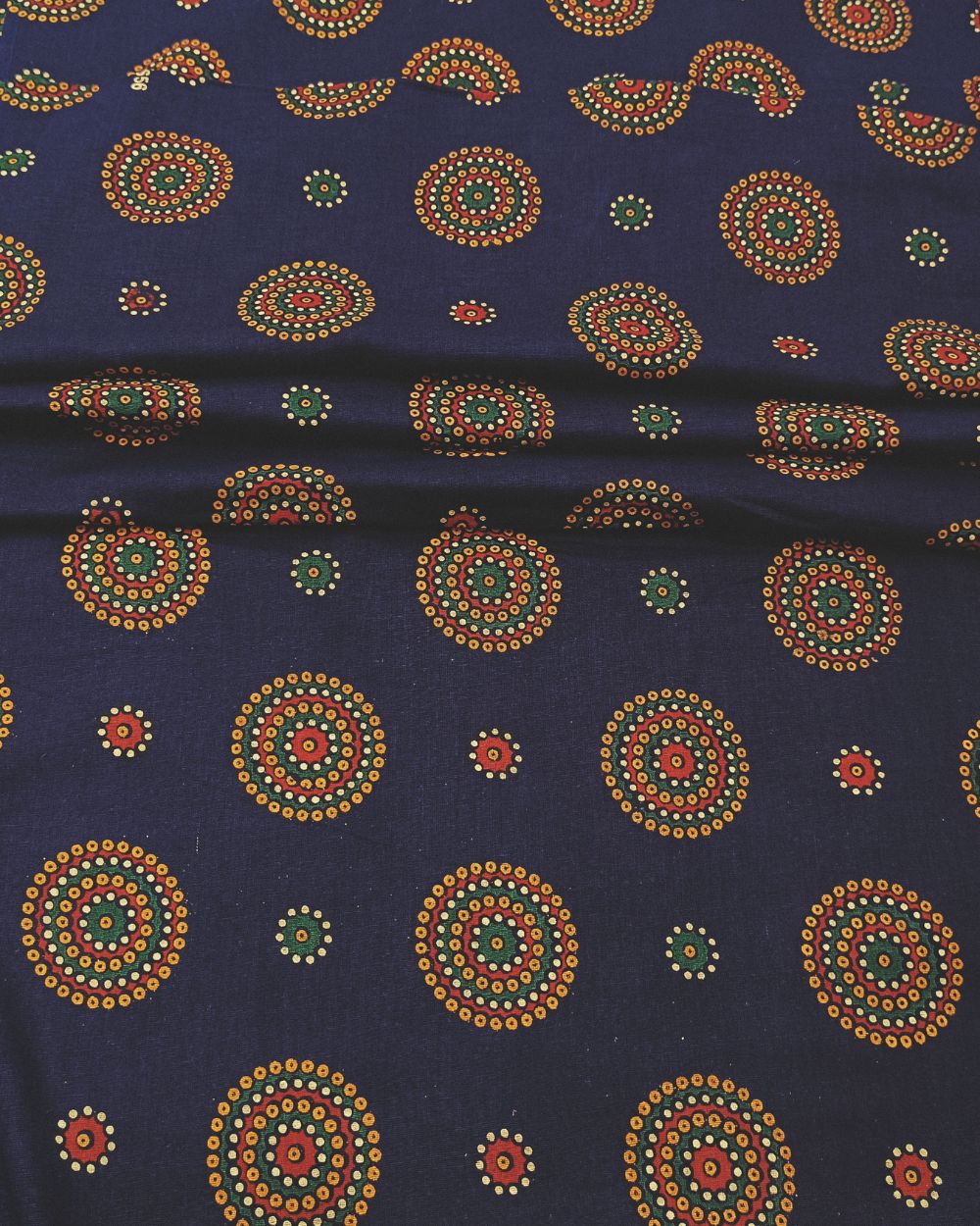 Gujari Print Cotton Navy Blue Colour 41 Inches Width