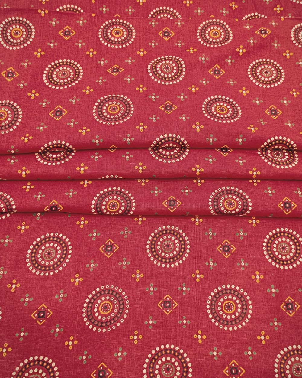 Gujari Print Cotton Red Colour 41 Inches Width