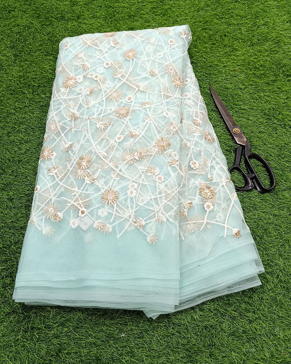 Net Work Sky Blue Colour 44 Inches Width