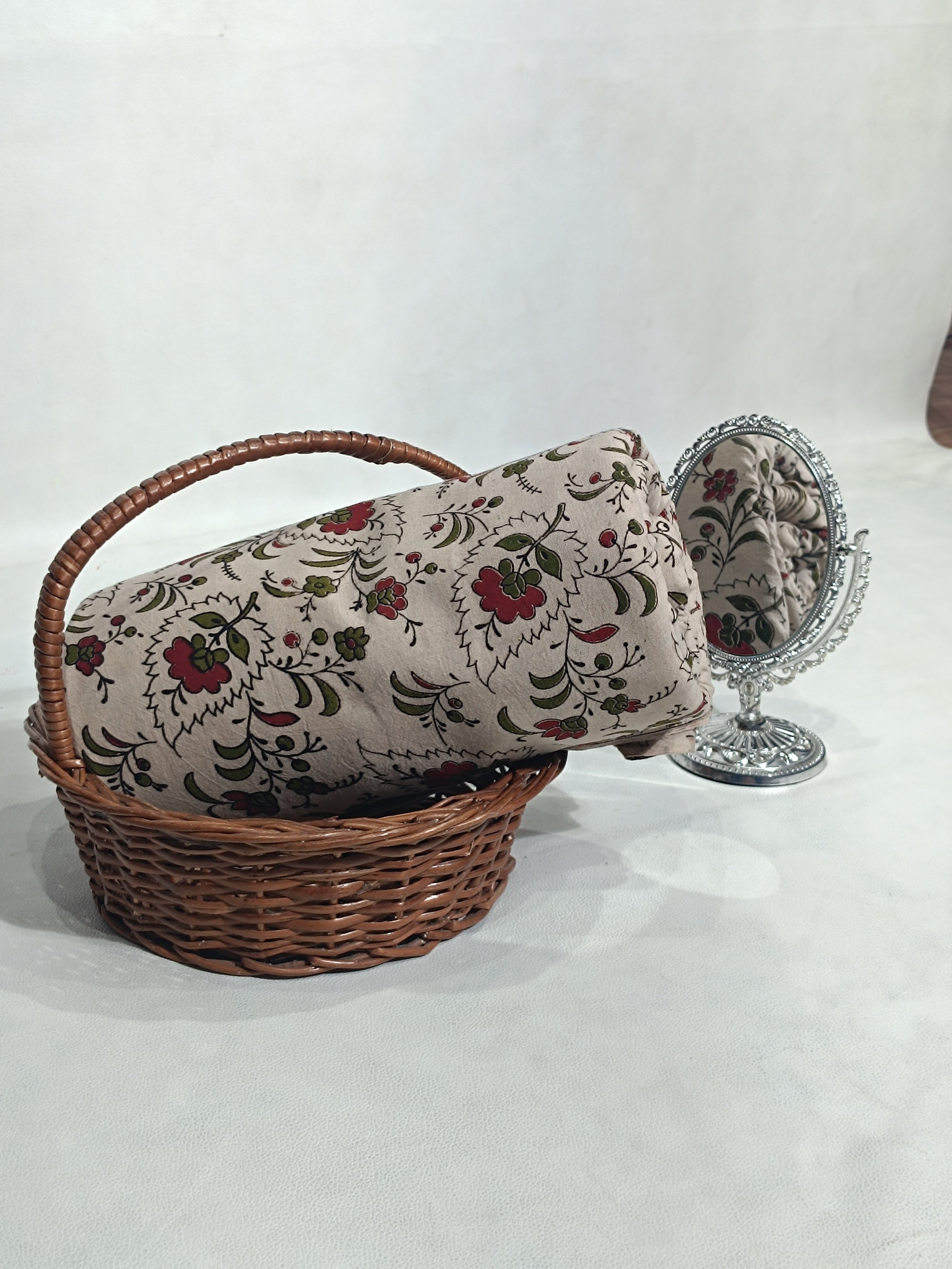 Hand Block Printed Cotton Kalamkari Off White Colour 44 Inches Width