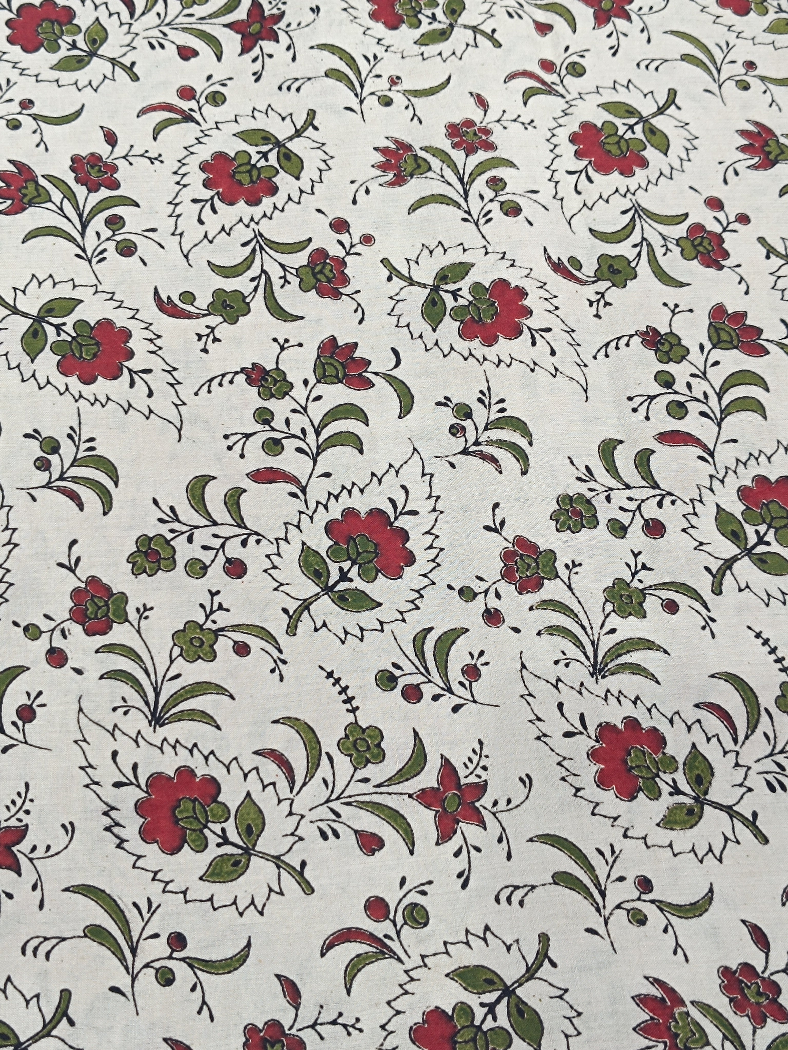 Screen Printed Cotton Kalamkari Off White Colour 44 Inches Width