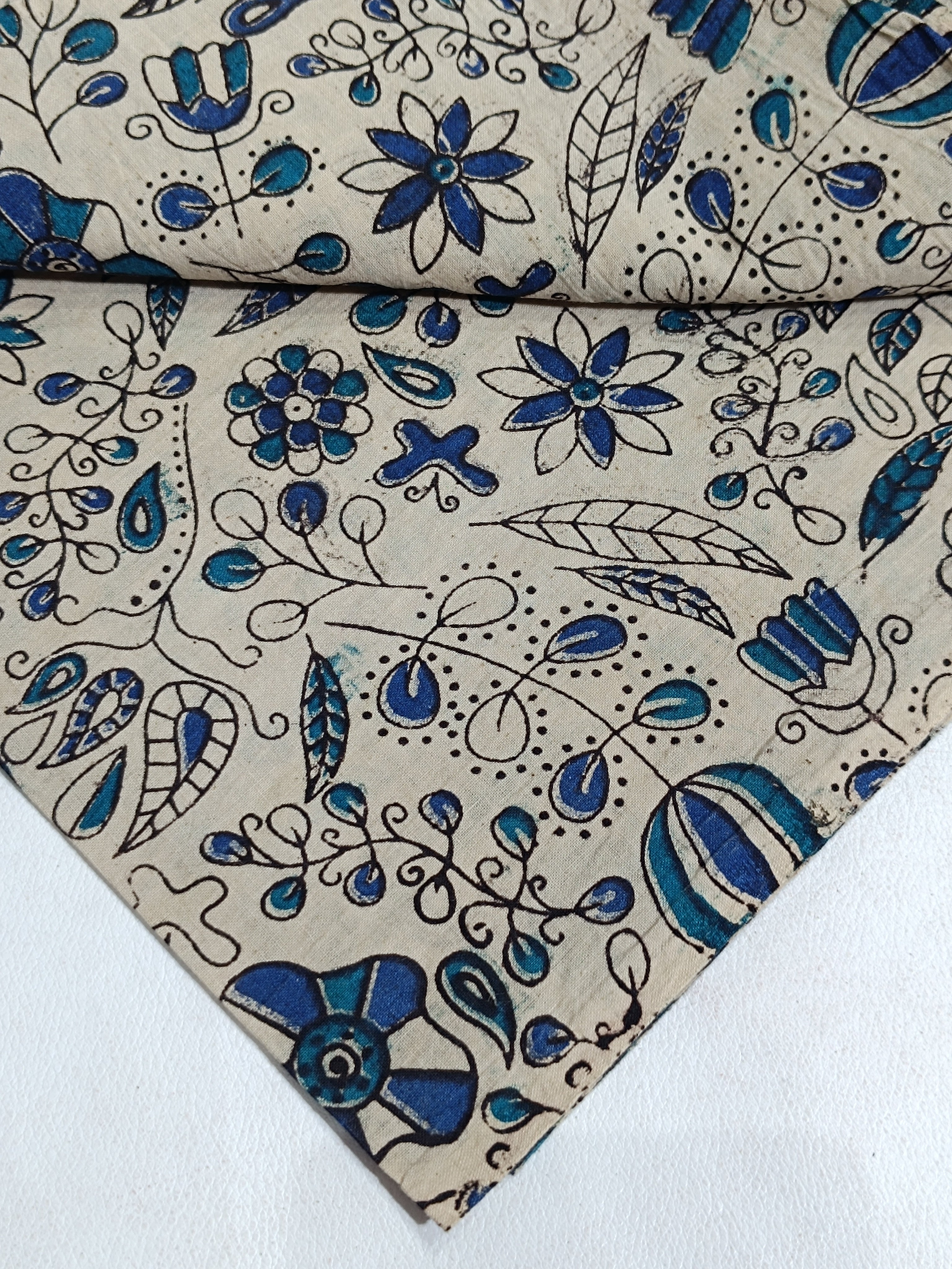 Screen Printed Cotton Kalamkari Off White Colour 44 Inches Width