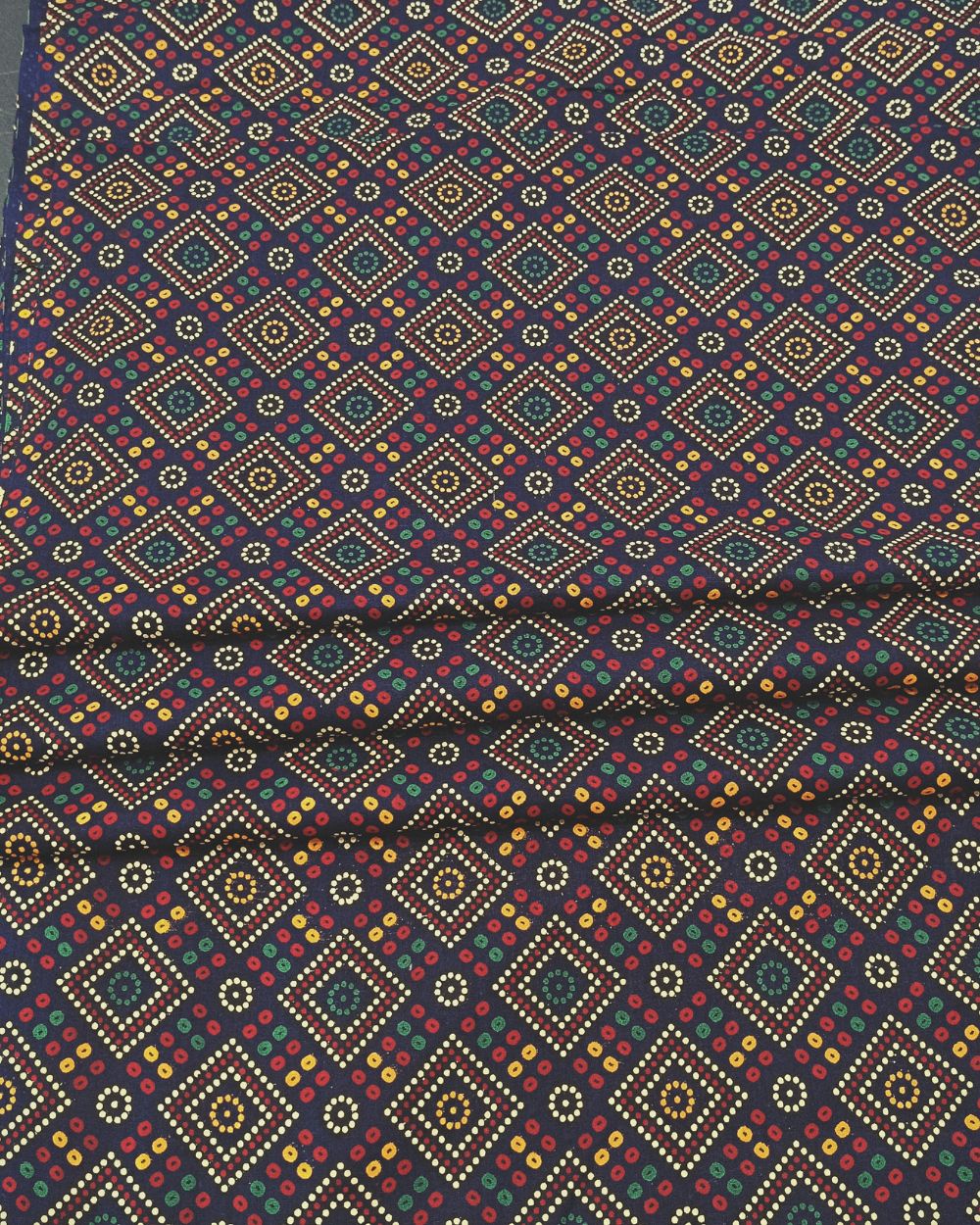 Gujari Print Cotton Dark Navy Blue Colour 41 Inches Width