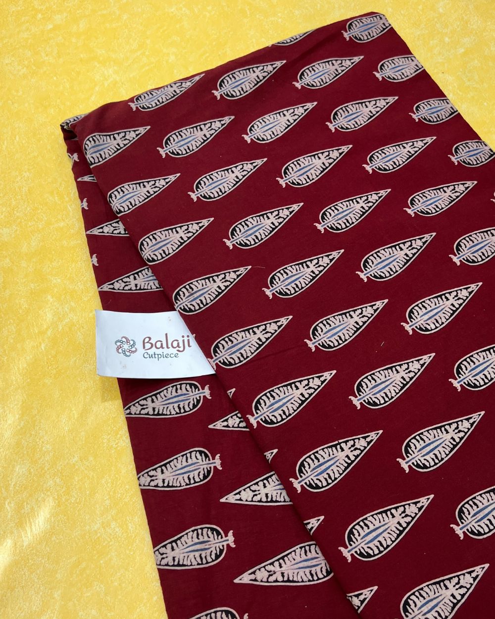 Ajrakh Cotton Natural Dye Block Printed Maroon Colour 42 Inches Width