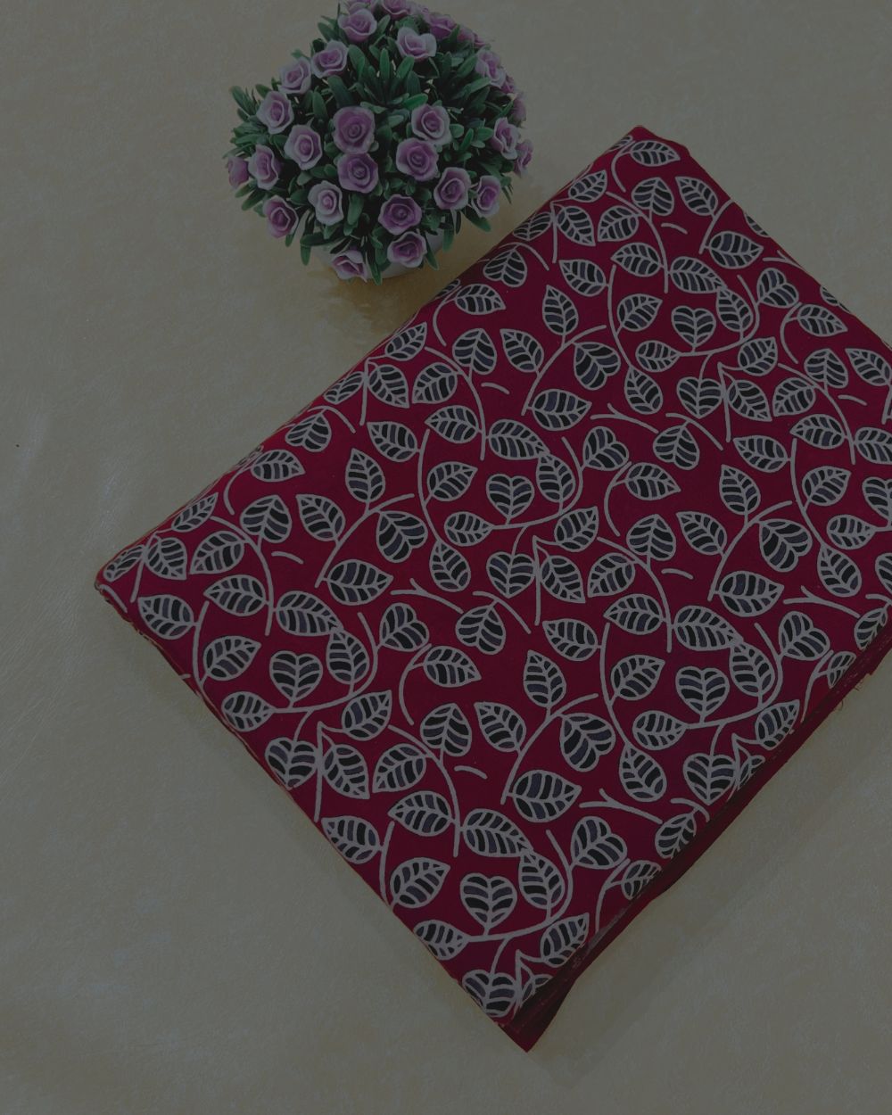 Ajrakh Cotton Natural Dye Block Printed Maroon Colour 42 Inches Width