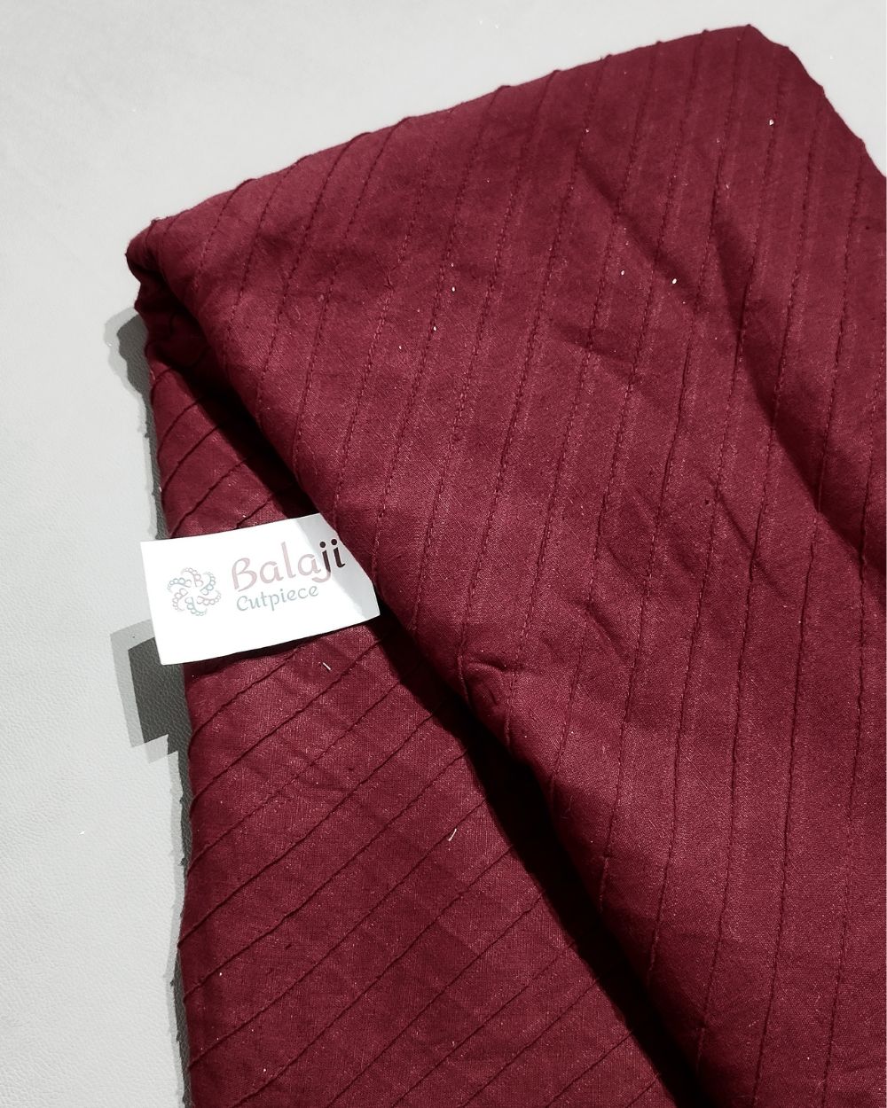 Cotton Pintex Work Maroon Colour 42 Inches Width