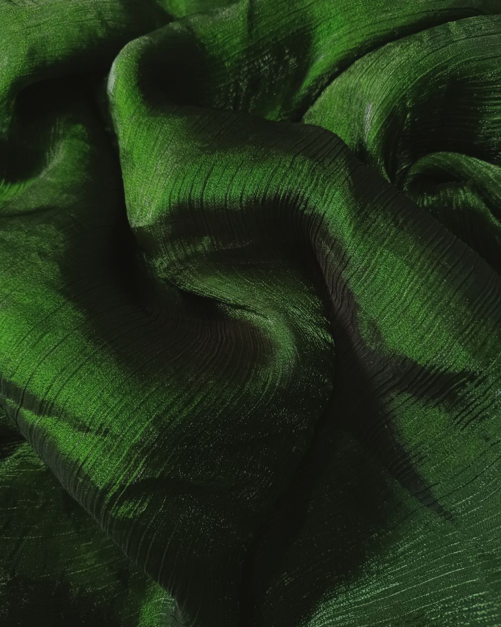 Plain Pure Space Silk Saree Without Blouse Mehandi Green Colour 44 Inches Width