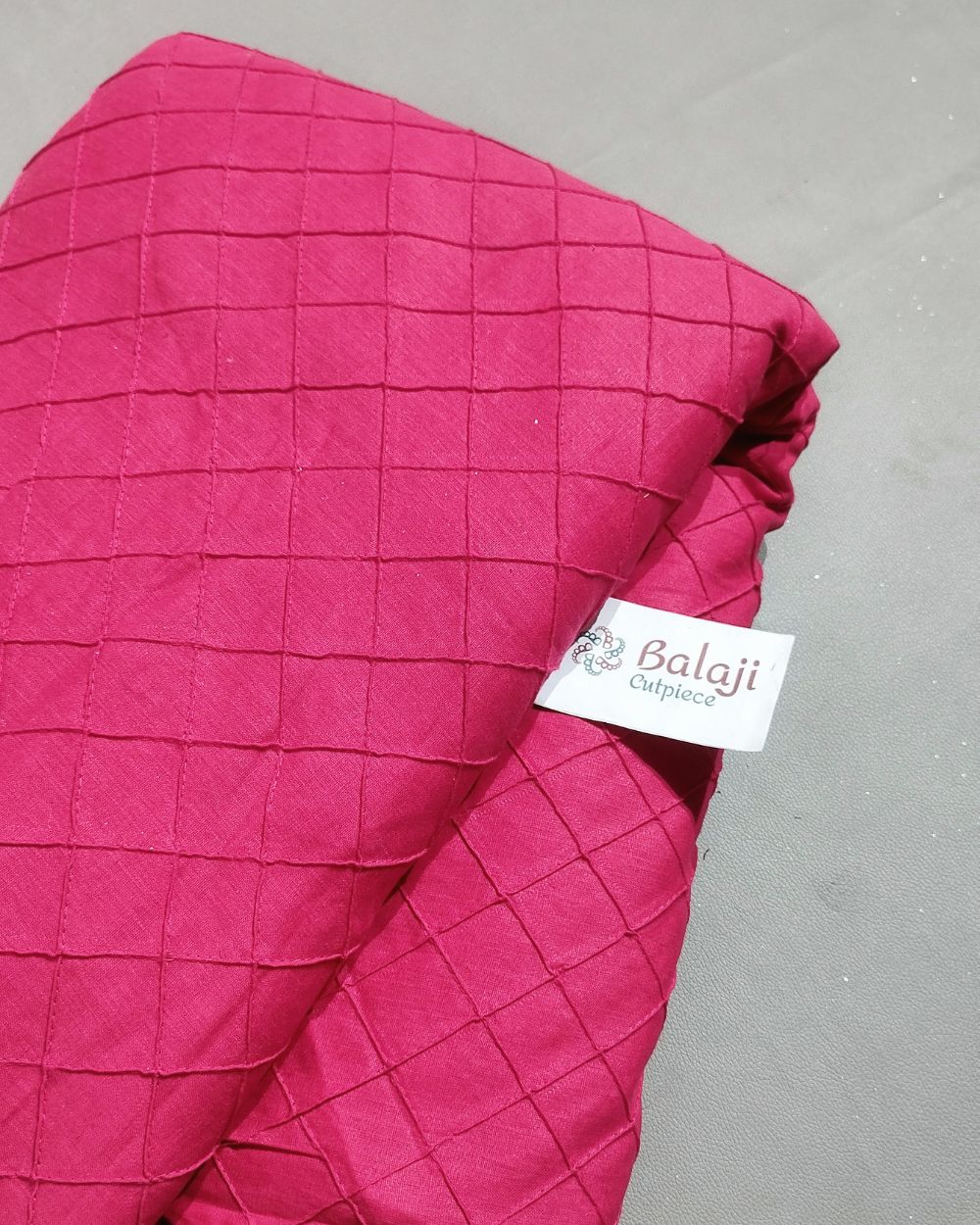 Cotton Pintex Work Pink Colour 42 Inches Width