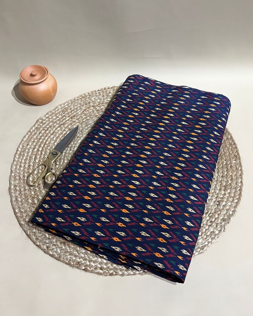 Gujari Print Cotton Navy Blue Colour 40 Inches Width