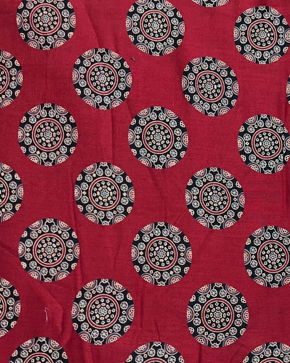 Gujari Print Cotton Red Colour 40 Inches Width