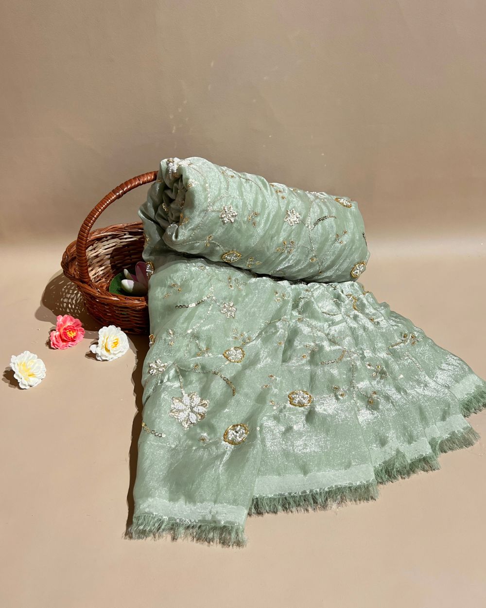 Space Silk Work Pista Colour 46 Inches Width