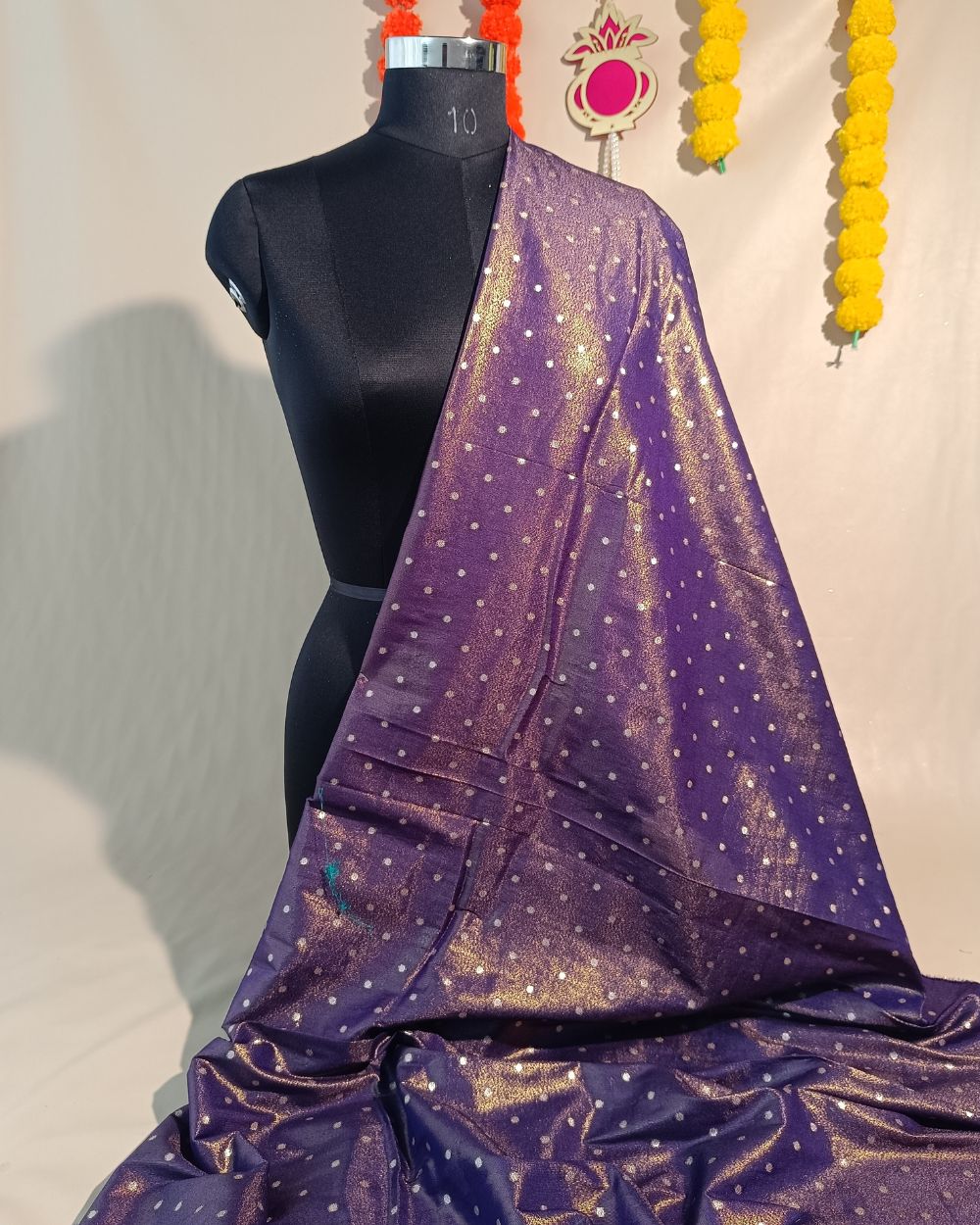 Cosmos Butti Work Purple Colour 42 Inches Width