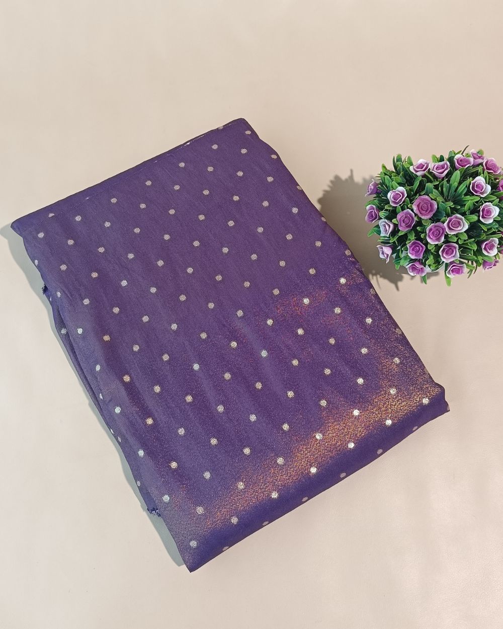 Cosmos Butti Work Purple Colour 42 Inches Width
