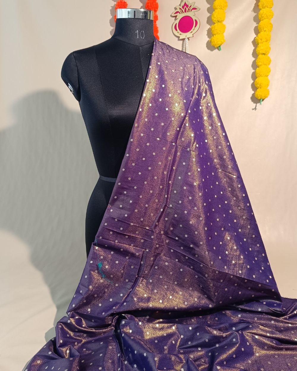 Cosmos Butti Work Deep Purple Colour 42 Inches Width