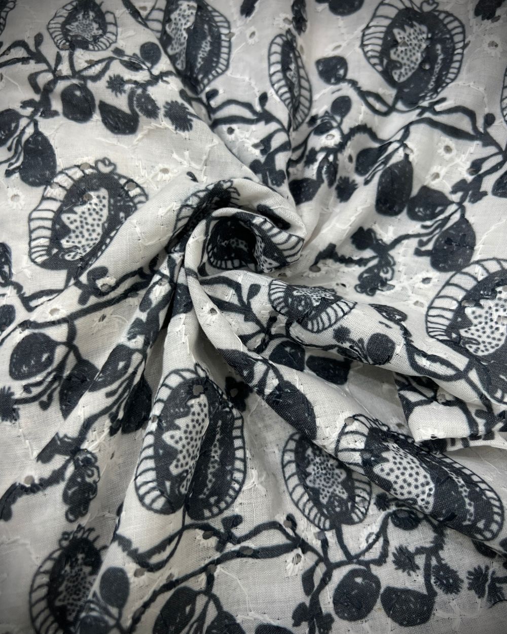 Hakoba Cotton Work Grey Colour 40 Inches Width