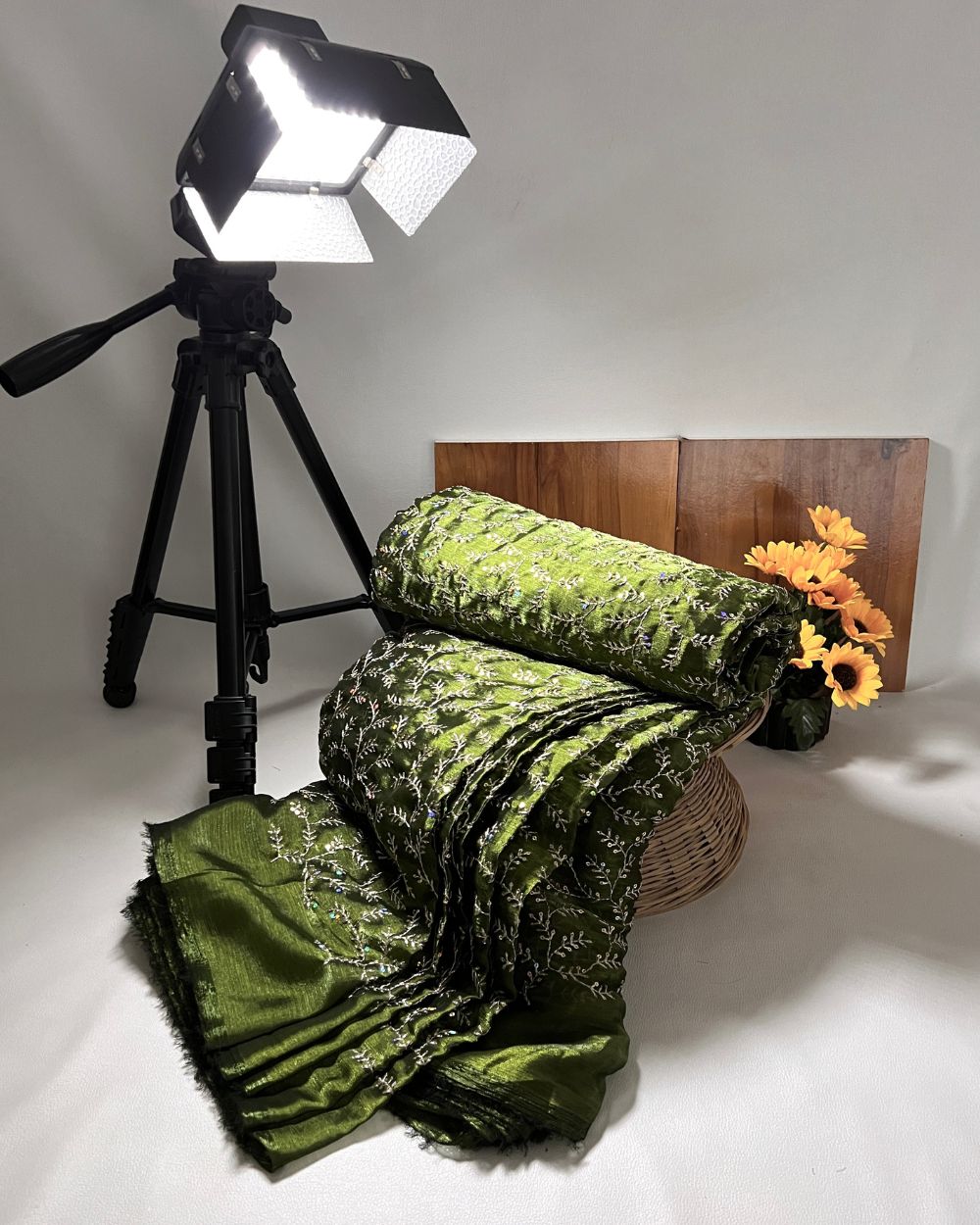 Jimmy Choo Work Mehandi Green Colour 45 Inches Width