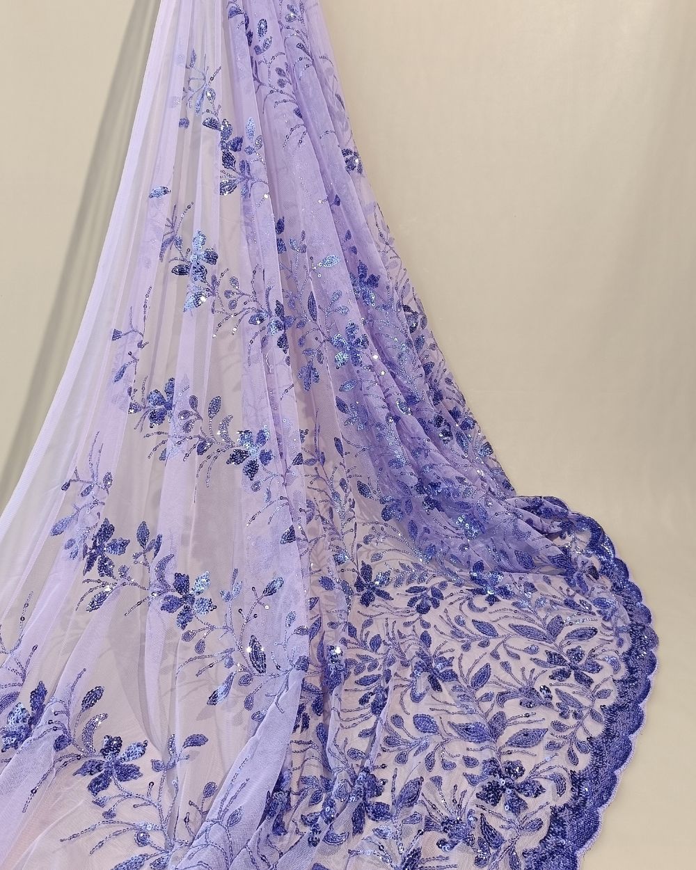 Net Work Lavender Colour 56 Inches Width