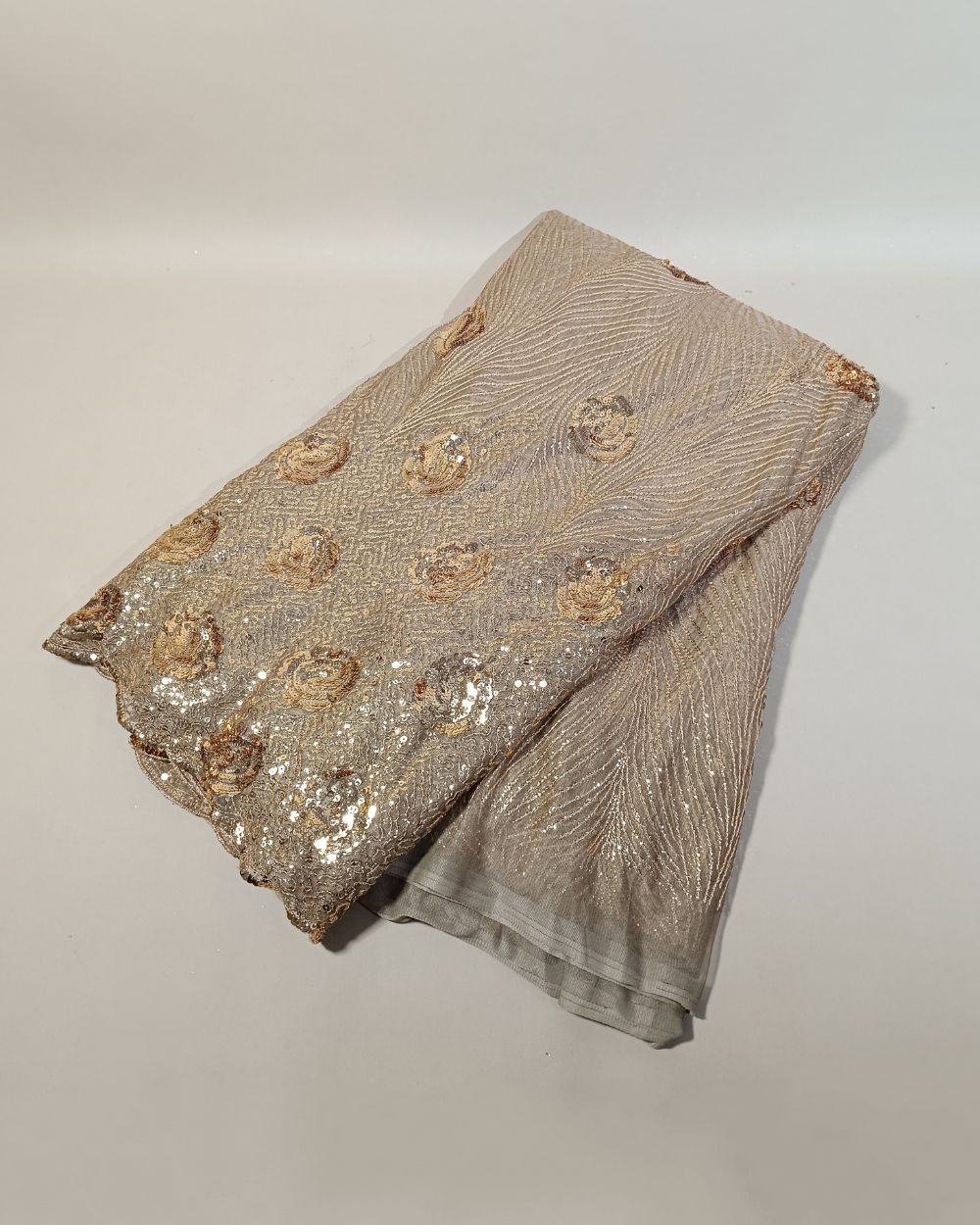 Net Work Golden Colour 52 Inches Width