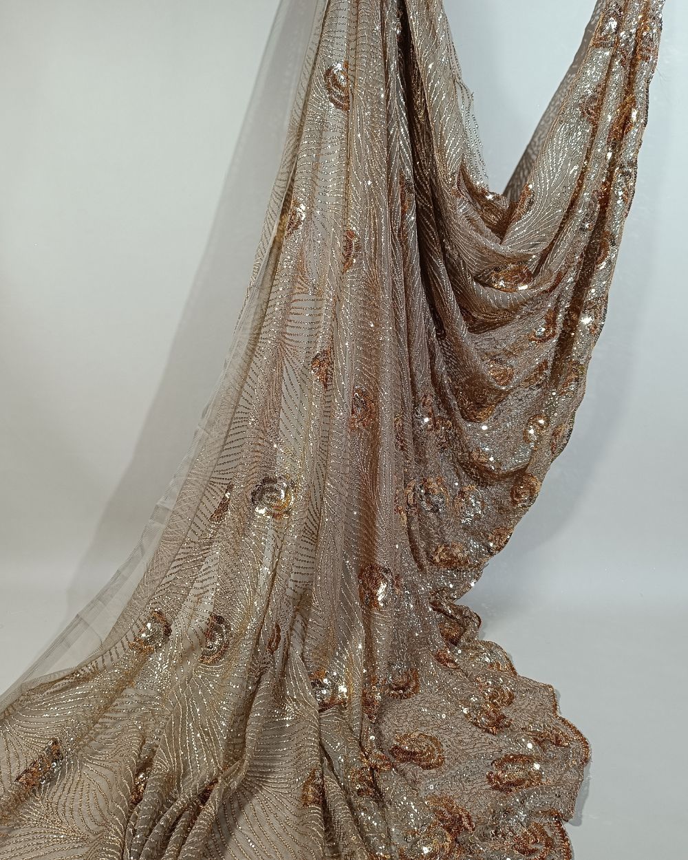 Net Work Golden Colour 52 Inches Width