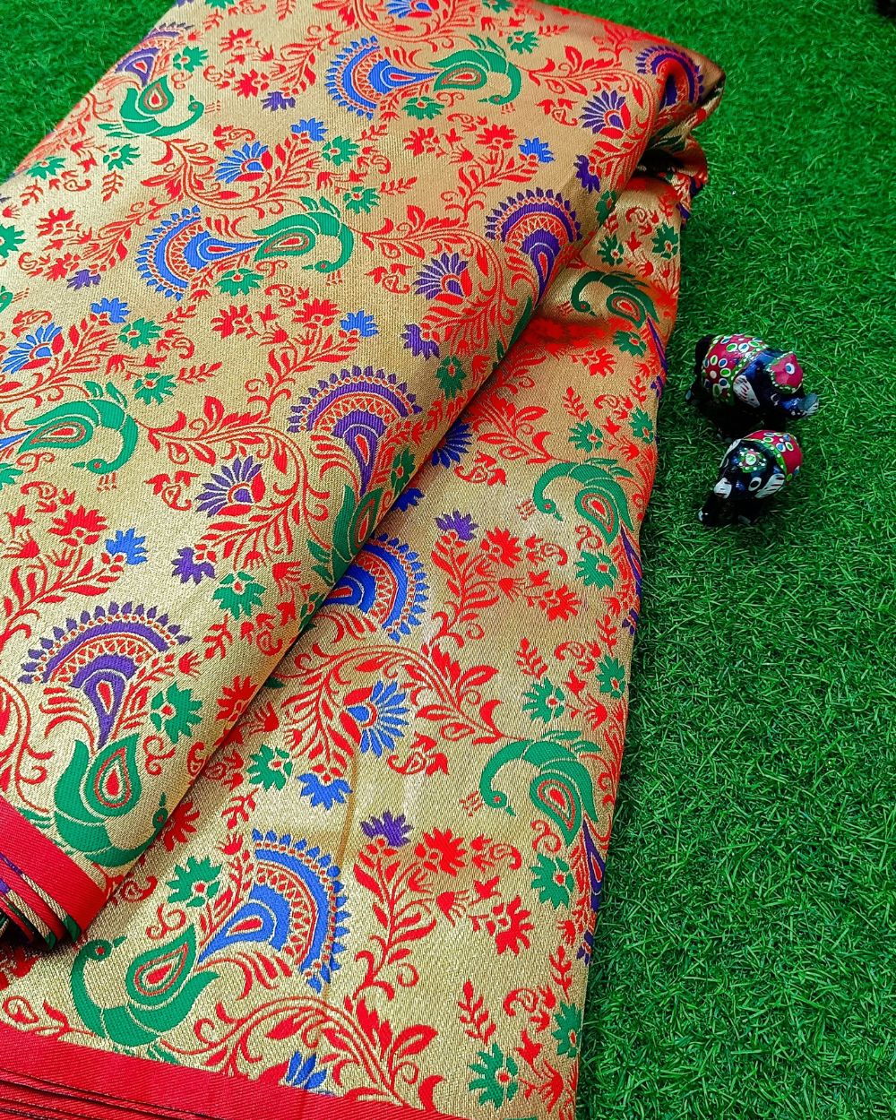 Jacquard Brocade Paithani Multicolor 44 Inches Width