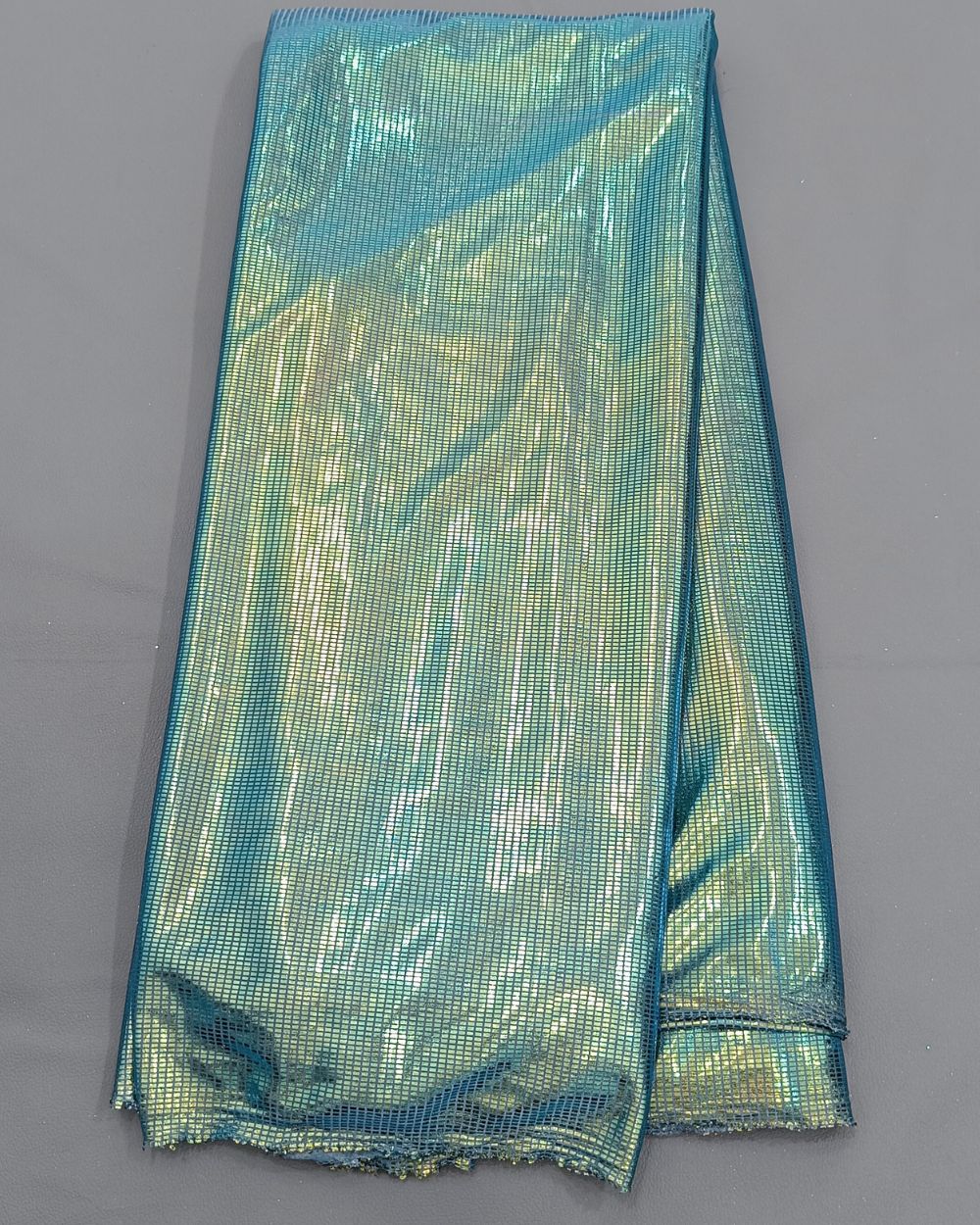 Imported Holographic Lycra Peacock Blue Colour 48 Inches Width