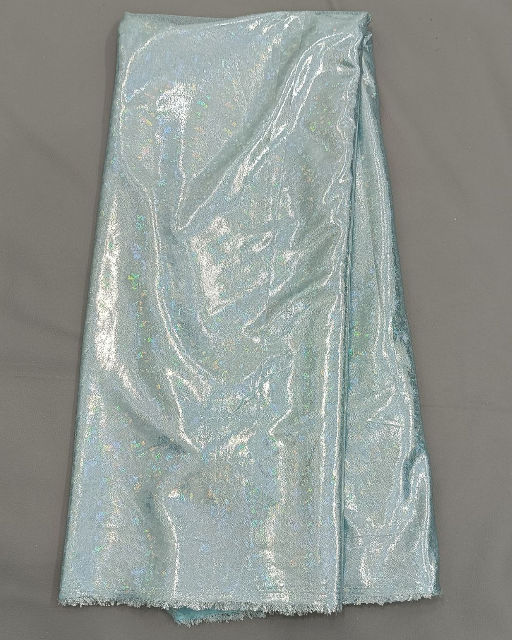 Imported Holographic Lycra Sky Blue Colour 48 Inches Width