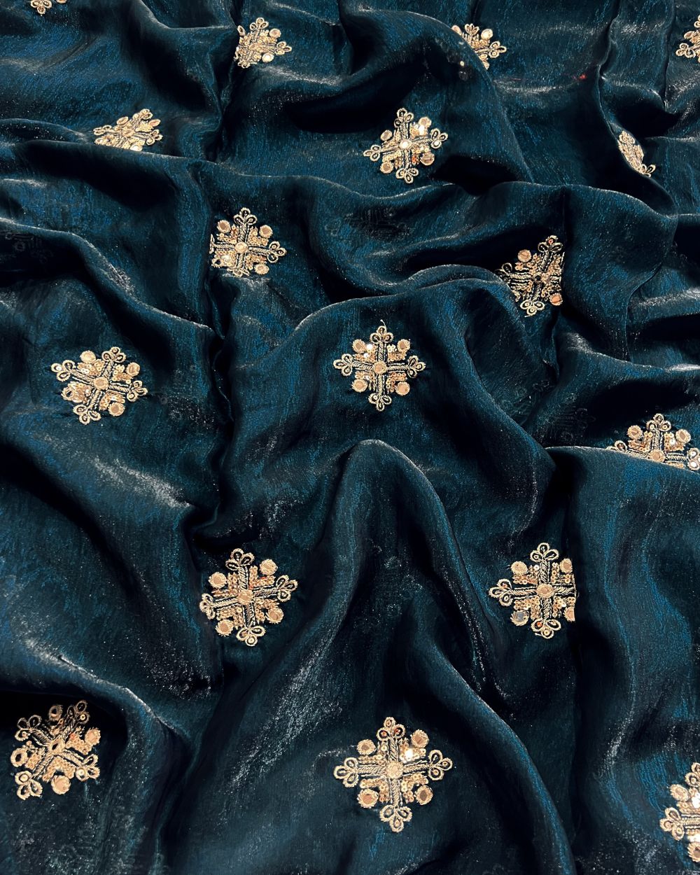 Space Silk Work Dark Kerosene Colour 44 Inches Width