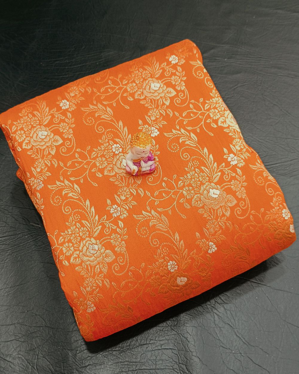 Banarasi Orange Colour 44 Inches Width