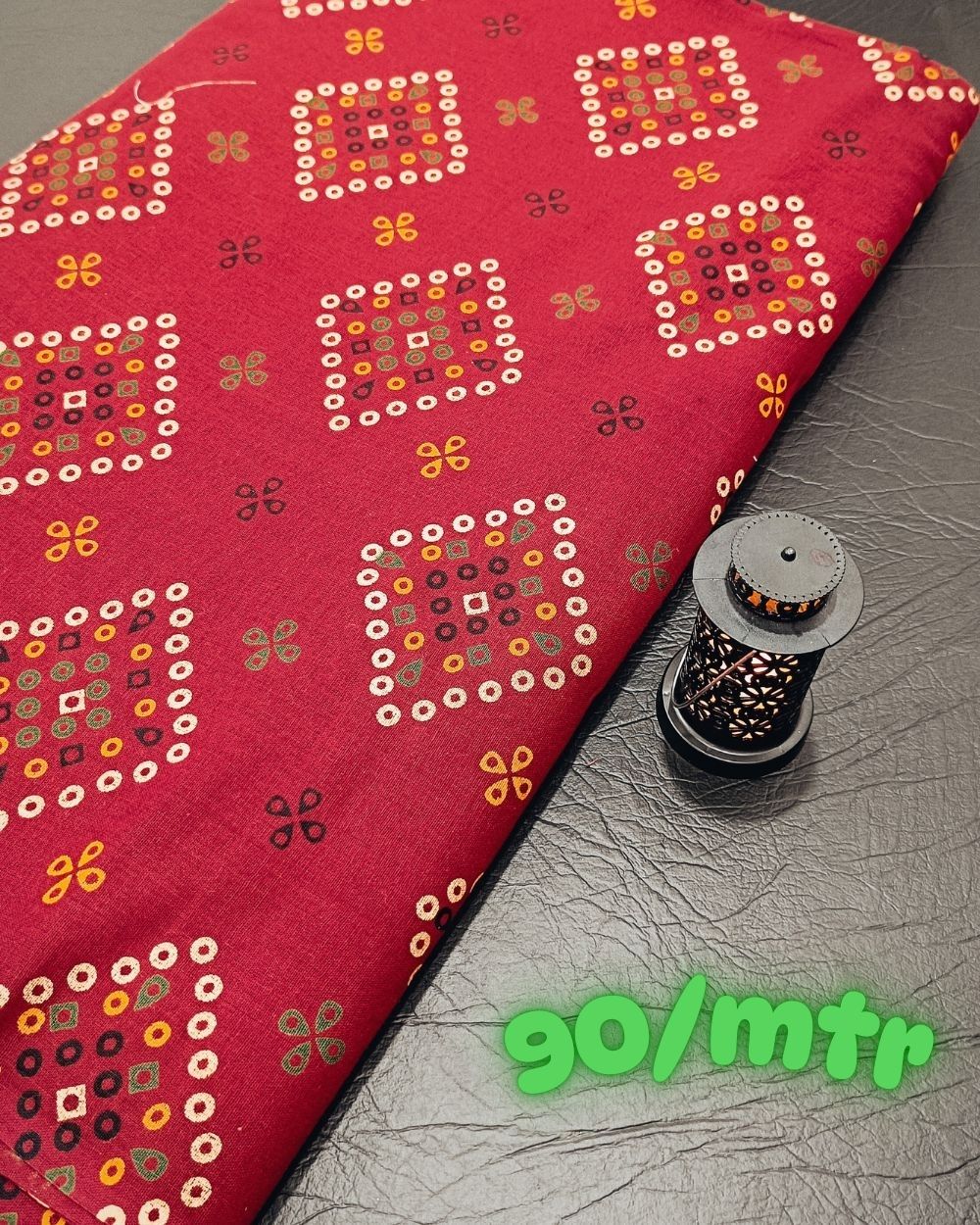 Gujari Print Cotton Red Colour 41 Inches Width