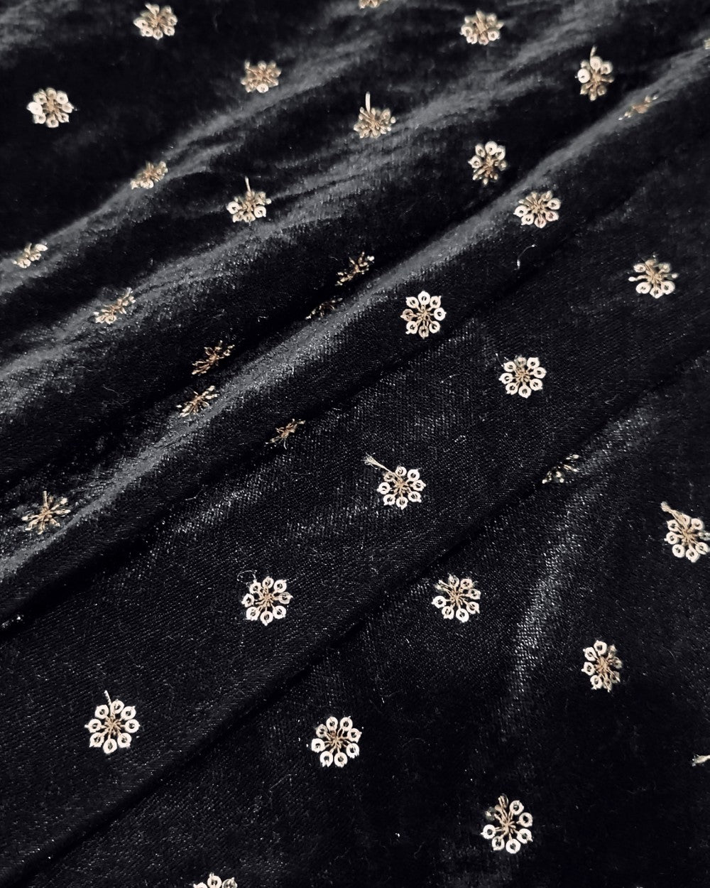 Velvet Work Black Colour 45 Inches Width