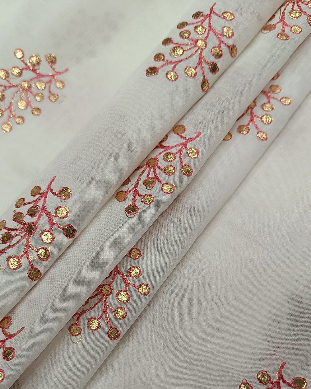 Dyeable Chanderi Work White Colour 45 Inches Width
