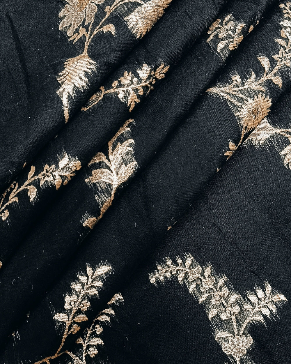 Chanderi Work Black Colour 44 Inches Width