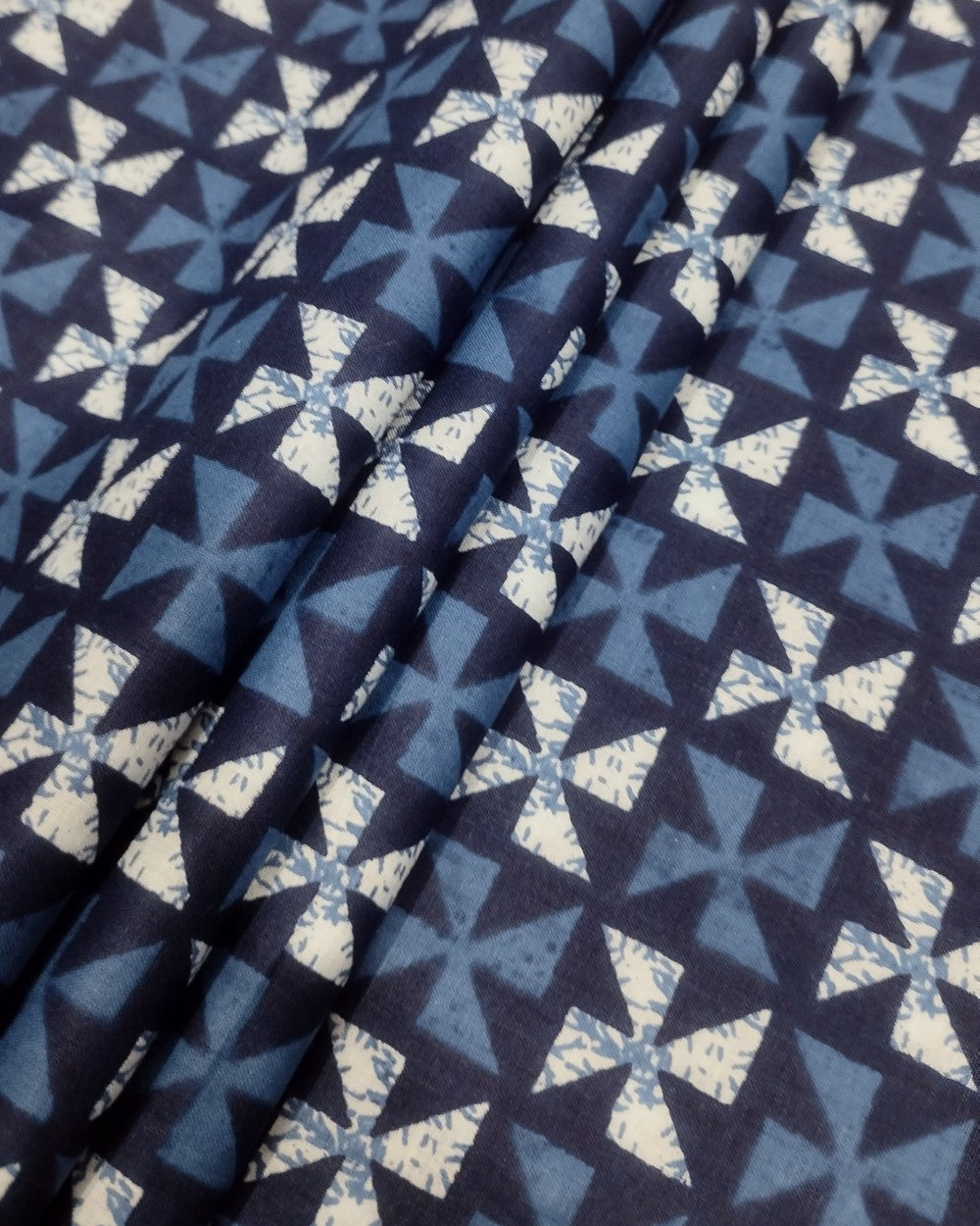 Printed Cotton Indigo Blue Colour 44 Inches Width