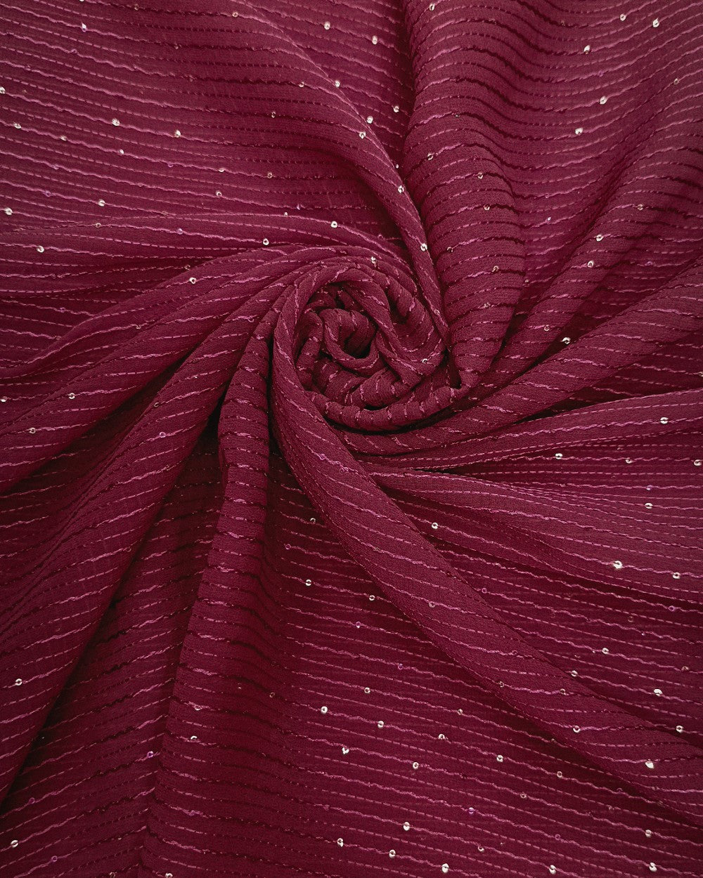 Georgette Work Wine Colour 42 Inches Width