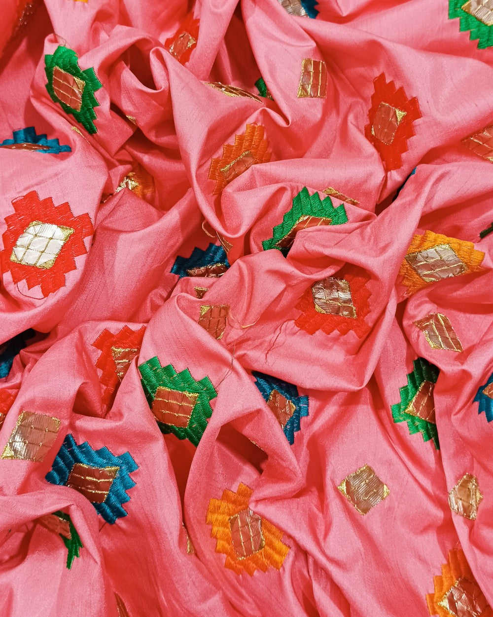Banglori Work Peach Colour 44 Inches Width