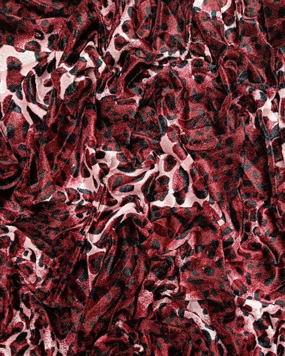 Printed Velvet Wine Colour 63 Inches Width