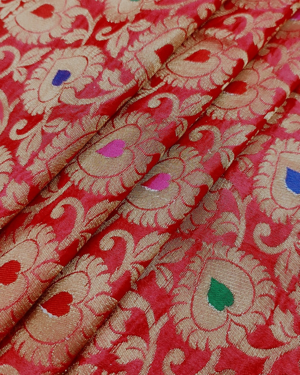 Banarasi Dark Peach Colour 44 Inches Width