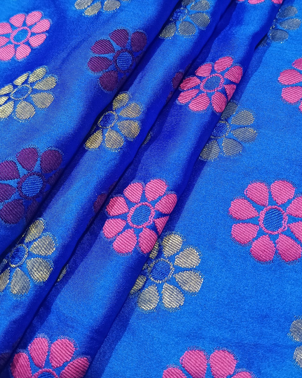 Banarasi Royal Blue Colour 44 Inches Width