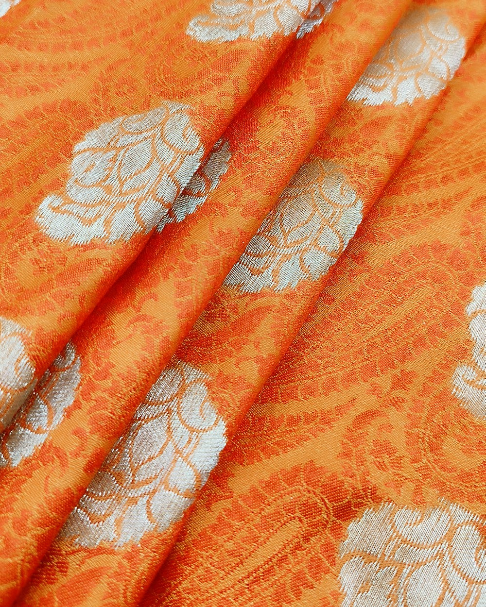 Brocade Orange Colour 48 Inches Width