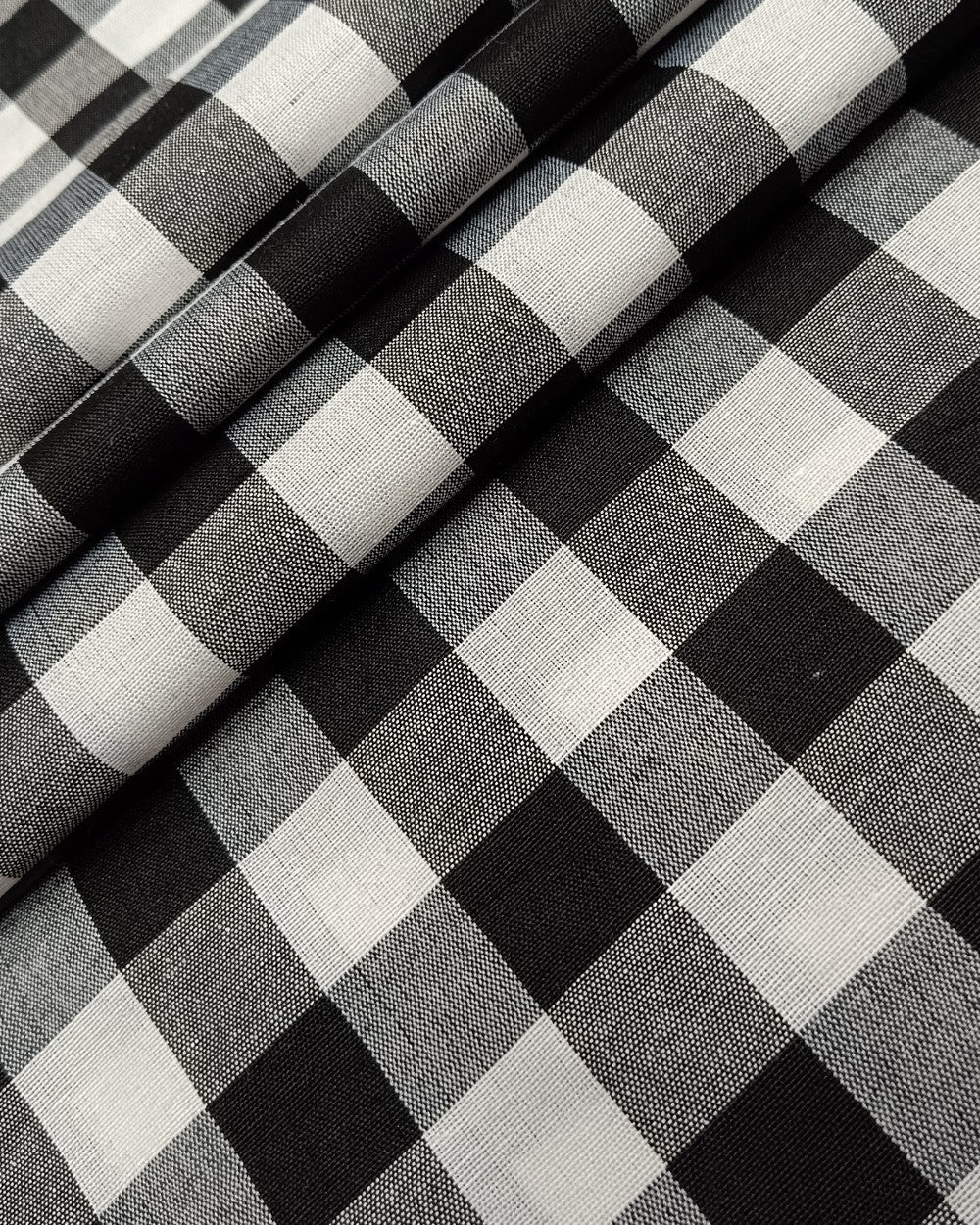 Printed Cotton Checks Black & White Colour 42 Inches Width