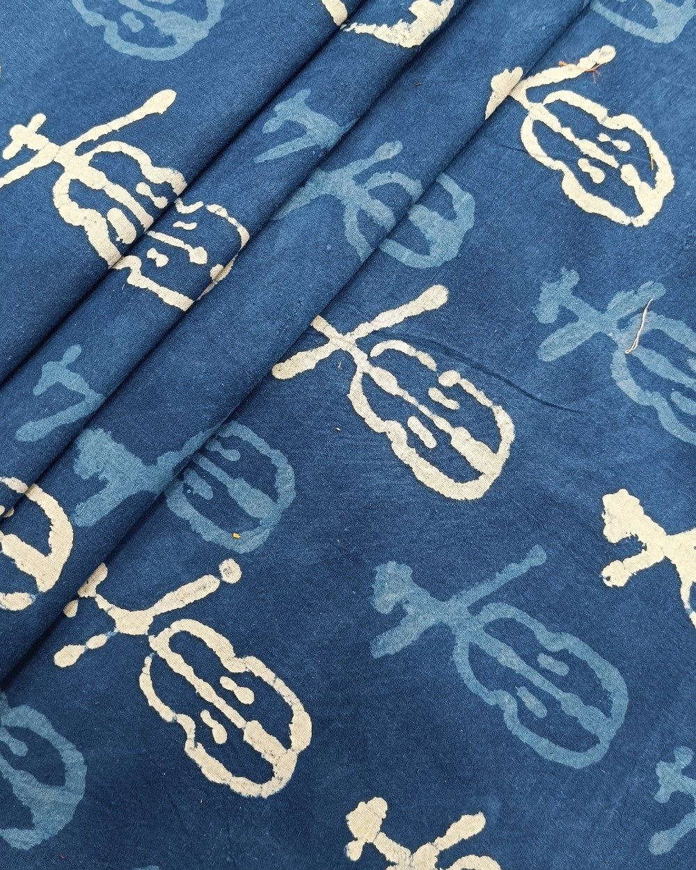 Printed Cotton Indigo Blue Colour 44 Inches Width