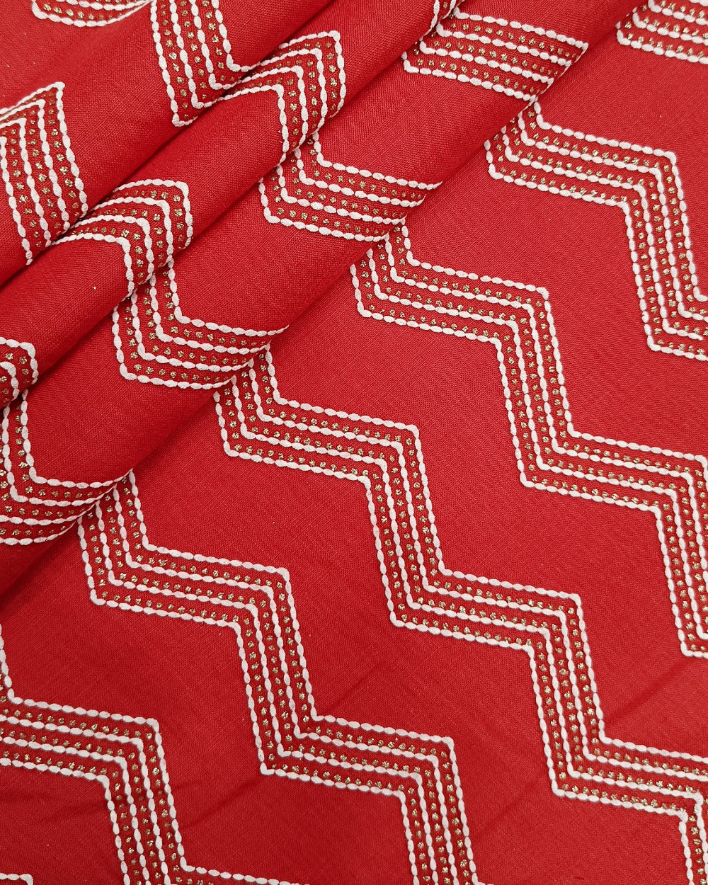 Printed Cotton Khada Print Red Colour 42 Inches Width