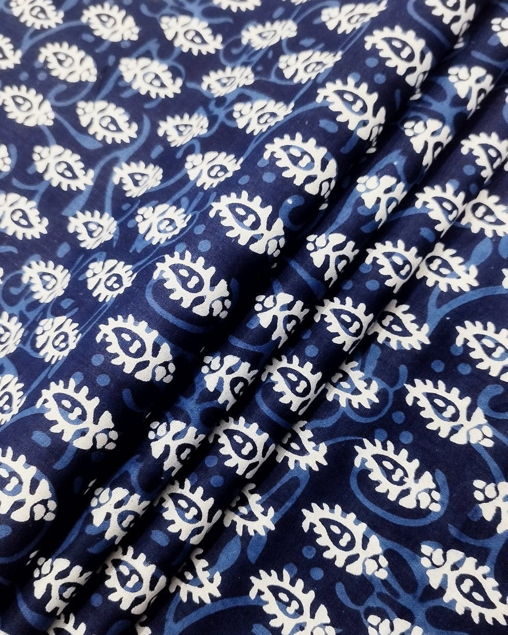 Printed Cotton Indigo Blue Colour 44 Inches Width