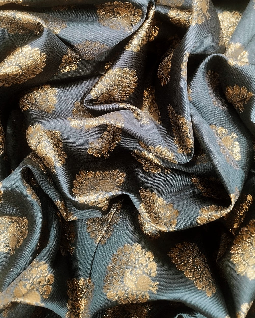 Brocade Dark Grey Colour 46 Inches Width