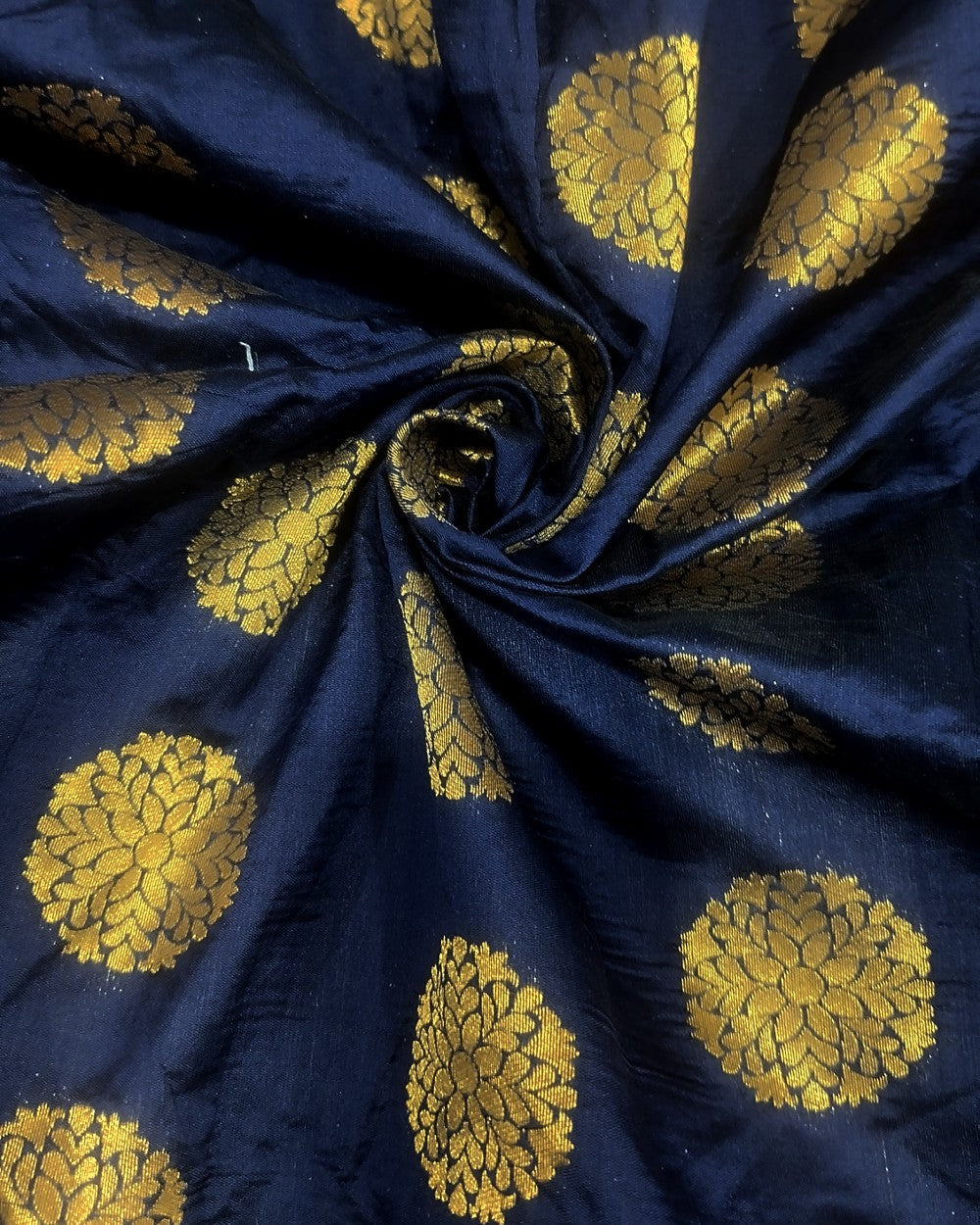 Brocade Navy Blue Colour 48 Inches Width