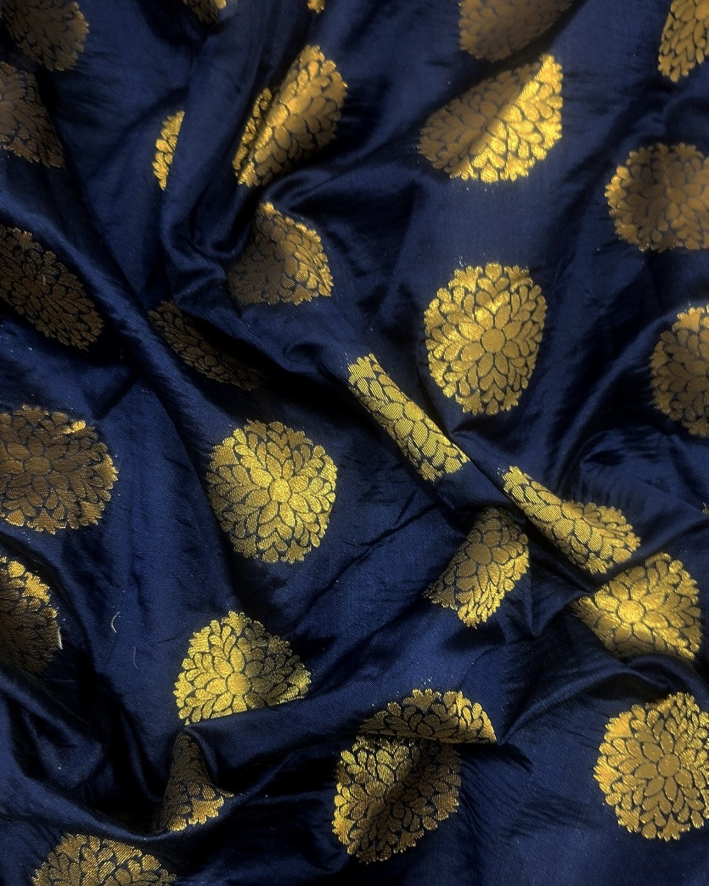 Brocade Navy Blue Colour 48 Inches Width