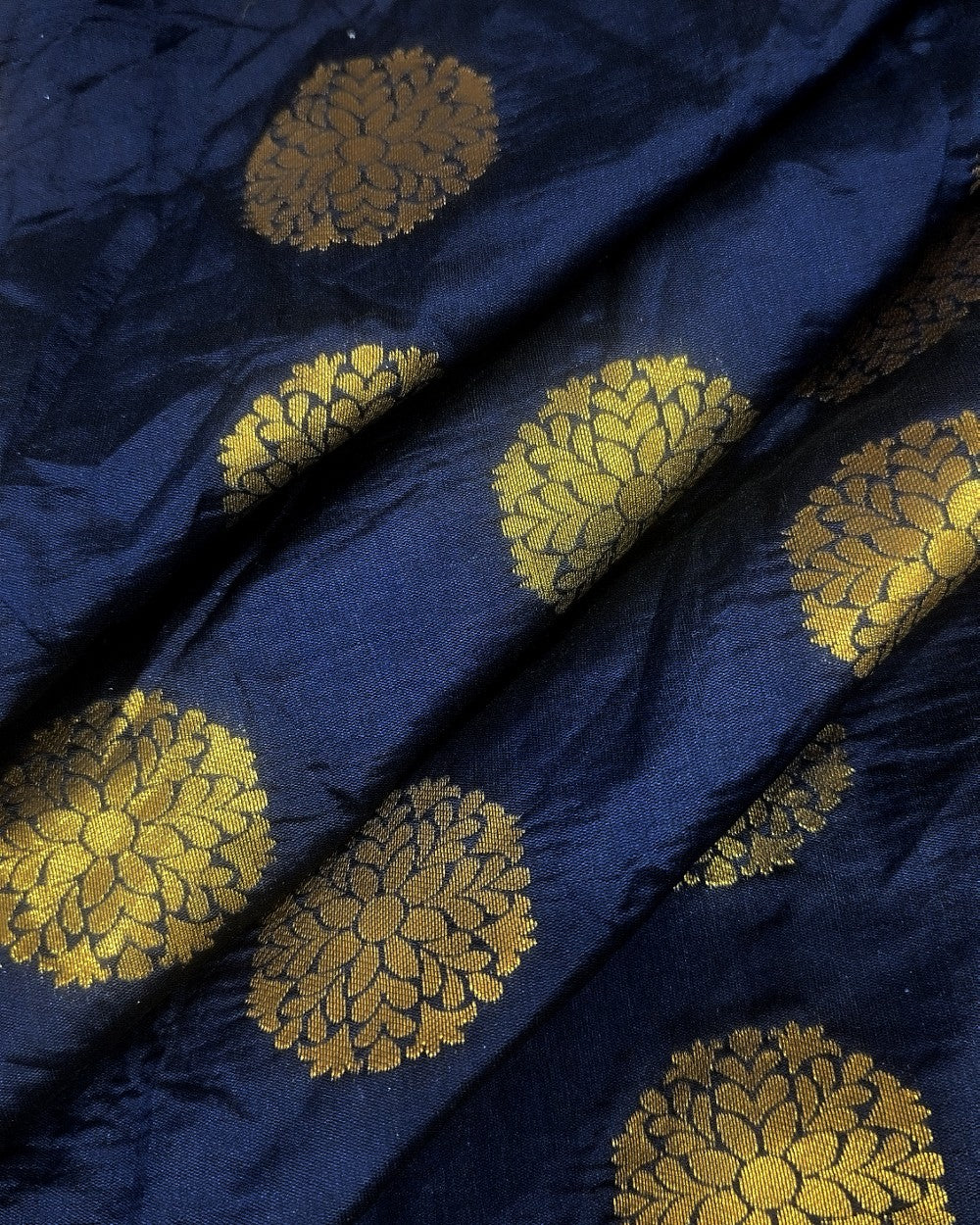 Brocade Navy Blue Colour 48 Inches Width