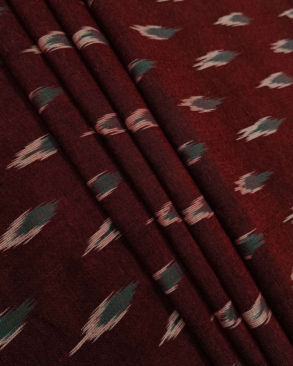 Cotton Ikat Dark Maroon Colour 45 Inches Width