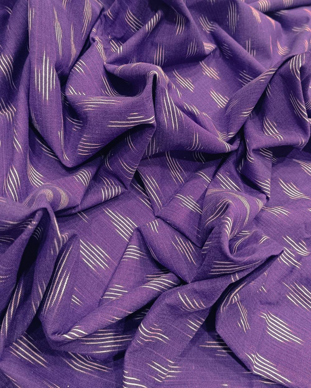 Cotton Ikat Dark Purple Colour 45 Inches Width